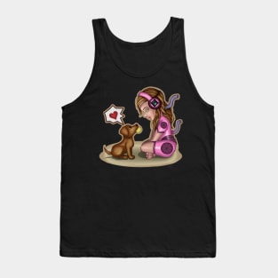 Cyborg girl and Puppy Playmate Tank Top